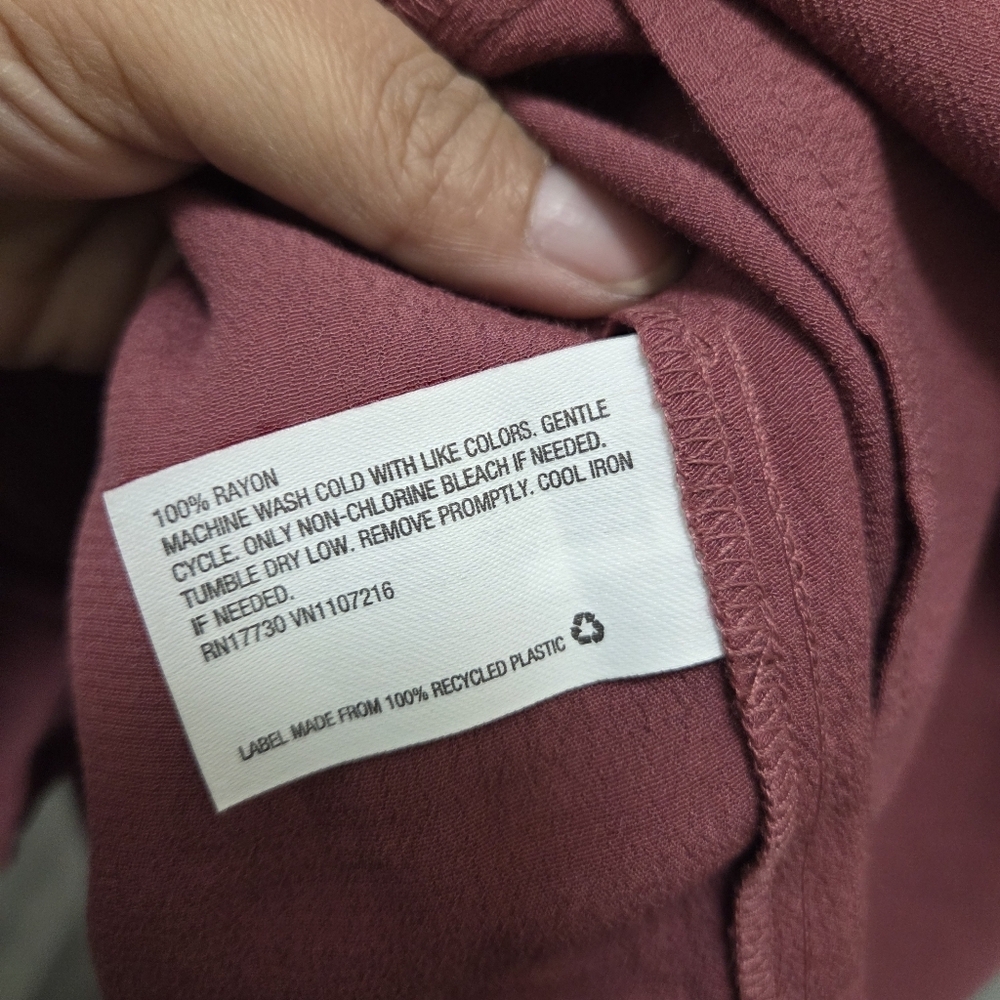 NWT The Nines By Hatch 100% Rayon Dusty Rose Boho Babydoll Tie Sleeve Maternity - Picture 6 of 7